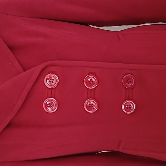 Ann Taylor Maroon Pea Coat - Picture 2 of 7